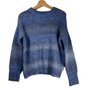 Rachel Zoe Women's Chunky Knit Pullover Sweater Ombre Blue Size XS